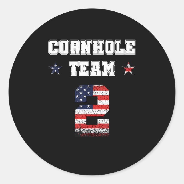 Adesivo Redondo Corn Hole Team Player Cornhole (Frente)