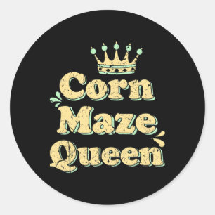 Adesivo Redondo Corn Maze Queen Fall Outono Outubro Acti