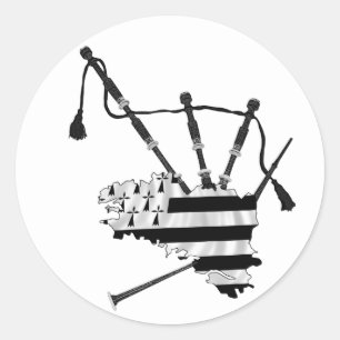 Adesivo Redondo Cornemuse Bretão