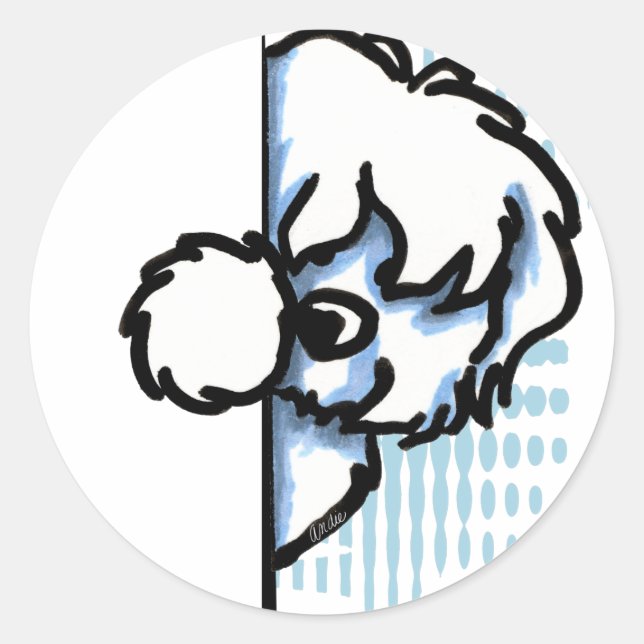 Adesivo Redondo Corner Coton de Tulear (Frente)