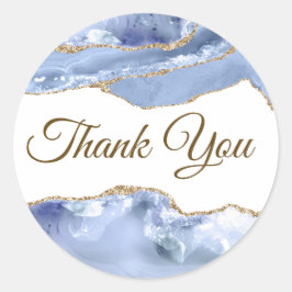 Adesivo Redondo Cornflower Blue Agate Obrigado Sticker