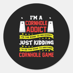 Adesivo Redondo Cornhole Addict Gifts Game Kids Bolsas