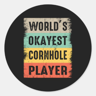 Adesivo Redondo Cornhole Bean Bag Torna Engraçado Jogo de Lâmpada 