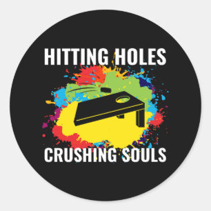 Adesivo Redondo Cornhole Bean Bag Torna Engraçado Jogo de Lâmpada 