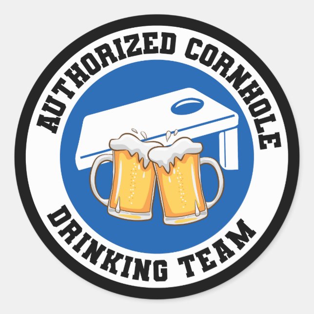 Adesivo Redondo Cornhole Bean Bag Torna Engraçado Jogo de Lâmpada  (Frente)