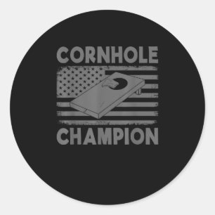 Adesivo Redondo Cornhole Champion Cornhole Team Bean Bag F