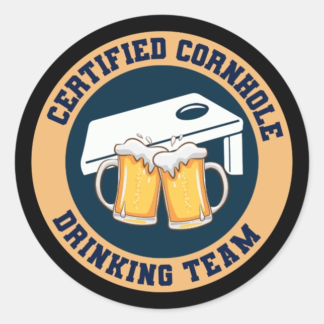 Adesivo Redondo Cornhole Game Conselhos Bolsas Engraçado (Frente)