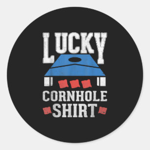 Adesivo Redondo Cornhole Outfit Bean Bag Jogadores Lucky Cornhole