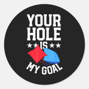 Adesivo Redondo Cornhole para jogo de homens engraçado churrasco b