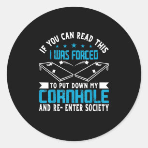 Adesivo Redondo Cornhole Player Team Bean Bag Funny Cornhole