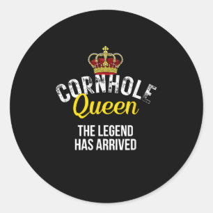 Adesivo Redondo Cornhole Queen A Legenda Chegou