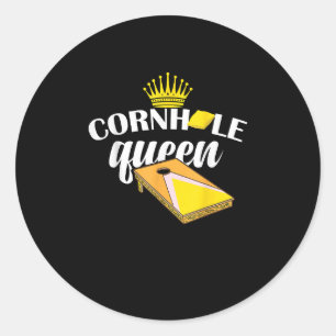 Adesivo Redondo Cornhole Queen Bean Bag Funny Cornhole