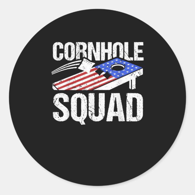 Adesivo Redondo Cornhole Squad Cornhole (Frente)