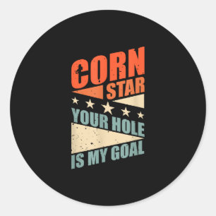 Adesivo Redondo Cornstar O Seu Buraco É O Meu Grupo De Goais Bean