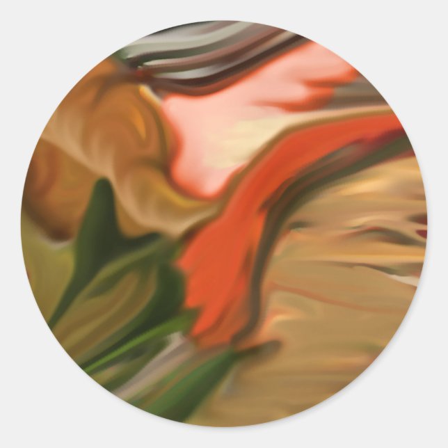 Adesivo Redondo Cornucopia Abstrato Art (Frente)