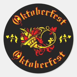Adesivo Redondo Cornucopia de Oktoberfest