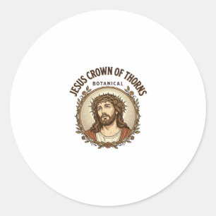 Adesivo Redondo Coroa de Espinhos de Jesus Botânica Coroa de Espin