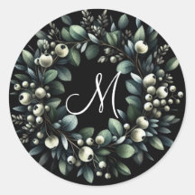 Coroa de Eucalipto e Snowberries Aquarela