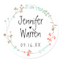 Coroa de Flores Silvestres Desenhada à Mão Persona