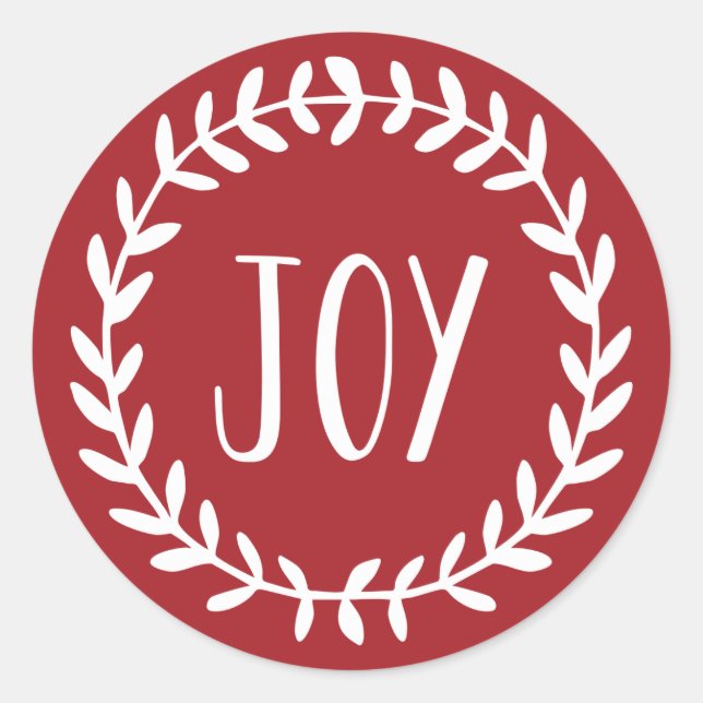 Adesivo Redondo Coroa de Natal Alegre Feriado (Frente)