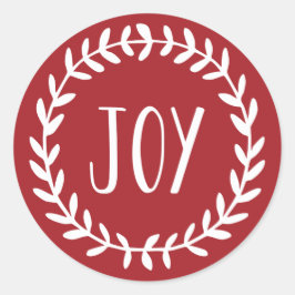 Adesivo Redondo Coroa de Natal Alegre Férias