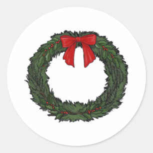 Adesivo Redondo Coroa de Natal Clássica