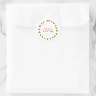 Adesivo Redondo Coroa de Natal para Foodie Cor personalizável pa