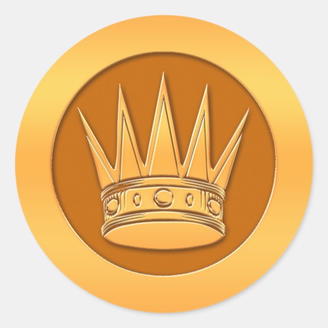 Adesivo Redondo Coroa Dourada (Frente)