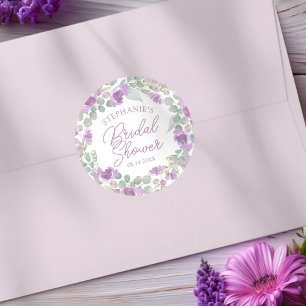 Adesivo Redondo Coroa Floral Rosa Boho Chá de Noiva