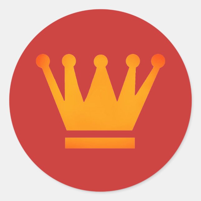 Adesivo Redondo Coroa Ouro Clássica Redonda (Frente)