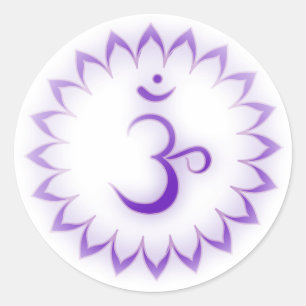 Adesivo Redondo Coroa "Stenciled" Chakra - Sahasrara