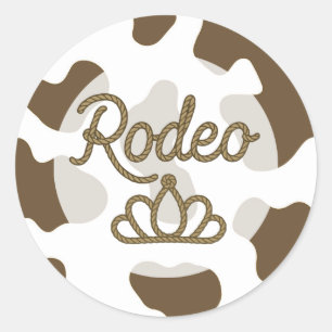 Adesivo Redondo Coroa Tiara Rainha do Rodeio Marrom Country Wester