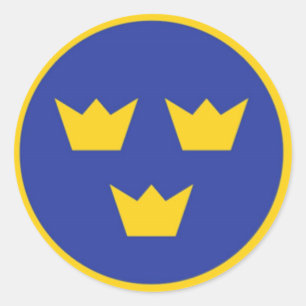 Adesivo Redondo Coroas de Tre do sueco
