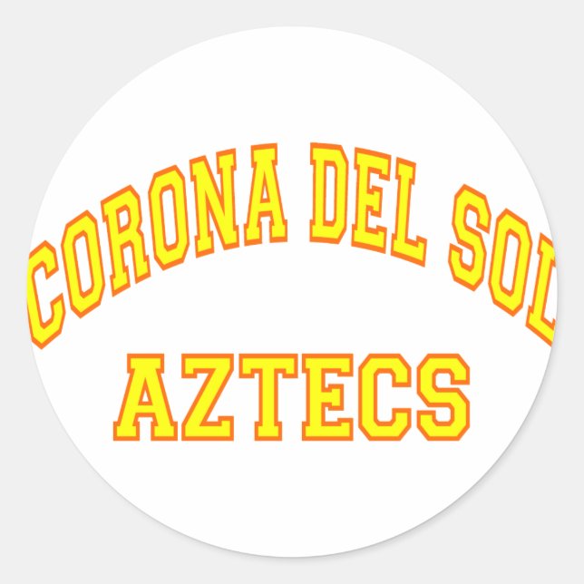 Adesivo Redondo Corona del Sol Aztecs (Frente)
