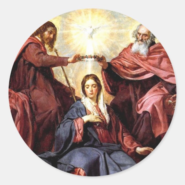 Adesivo Redondo Coronação da Virgem (Frente)