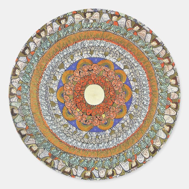 Adesivo Redondo Coros de Anjos (Hildegard von Bingen) (Frente)