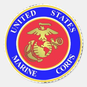 Adesivo Redondo Corpo do Marines dos Estados Unidos