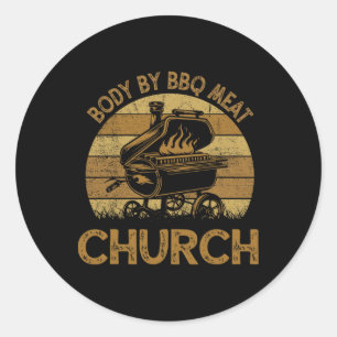 Adesivo Redondo Corpo Por Churrasco Carnes Igreja Funny Byrbeque C
