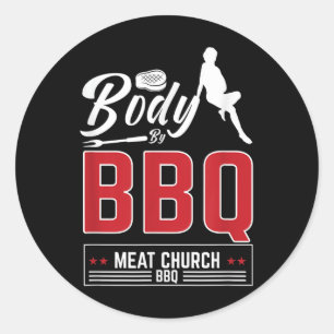 Adesivo Redondo Corpo Por Igreja De Carne De Churrasco Para Um Chu