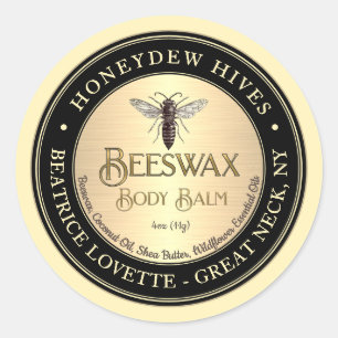 Adesivo Redondo Corpo Rótulo do Balão Rainha Abelha Metálica Doura