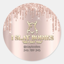 Adesivo Redondo Corpos de apresentação Logotipo de escultura cosmé