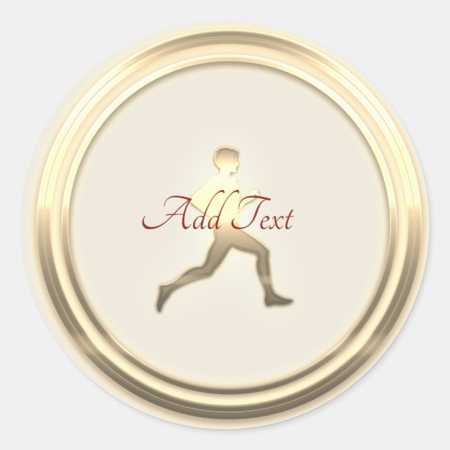 Adesivo Redondo Corredor da Maratona de atletismo Jogger Hiker (Frente)
