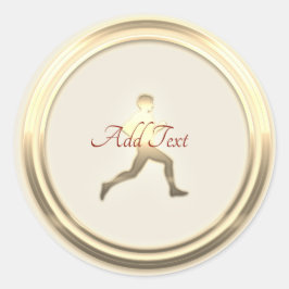 Adesivo Redondo Corredor da Maratona de atletismo Jogger Hiker