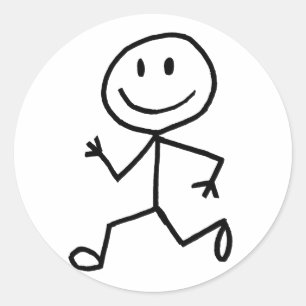 Adesivo Redondo Corredor de Stickman
