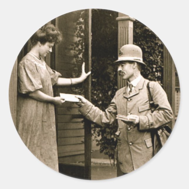 Adesivo Redondo Correio 1908 (Frente)