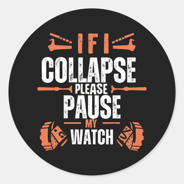 Adesivo Redondo Correndo engraçado (Frente)