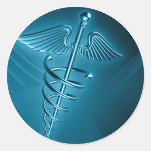 Adesivo Redondo Corrente Azul de Asclepius