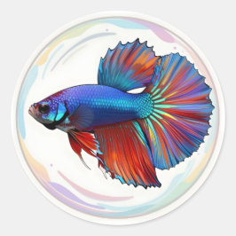Adesivo Redondo Corrente Iridescente – Arte de Peixe Betta Clássic