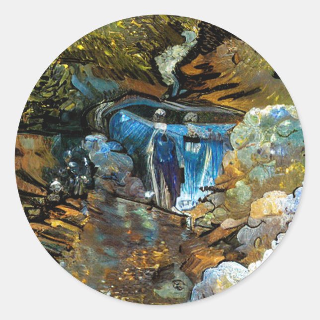 ADESIVO REDONDO CORRENTEZA CACHOEIRA (Frente)