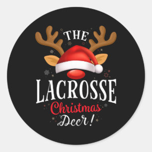 Adesivo Redondo Correspondência da Família Lacrosse Christmas Deer